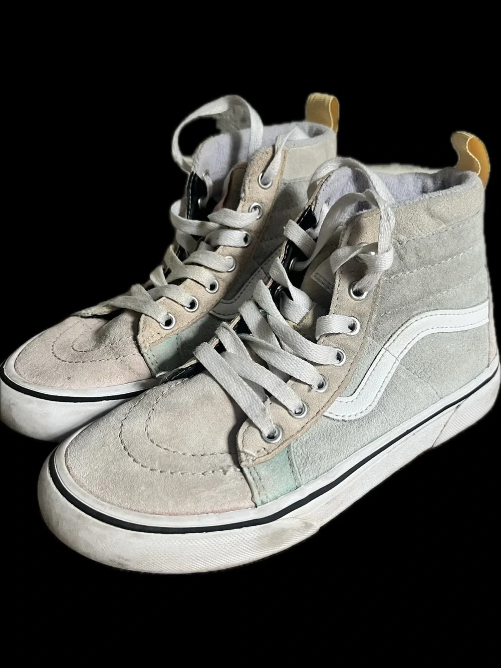 Vans SK8-Hi skateboard shoes in‎ a pastel colorblock  girls size 2.5